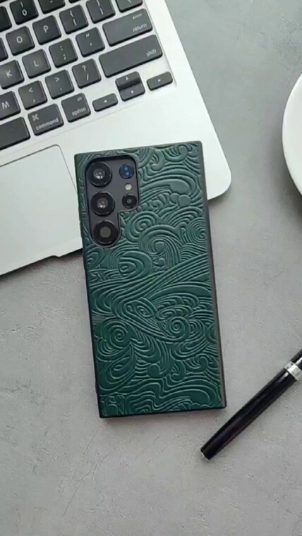 Embossed Premium WAVE Genuine Leather S24, S24 Plus, S24 Ultra, S23, S23 Plus, S23 Ultra, S22, S22 Plus, S22 Ultra, Note 20