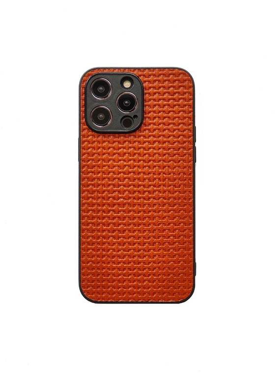 Premium Weave Mesh | Luxury Genuine Leather 15, 14, 13 iPhone Case