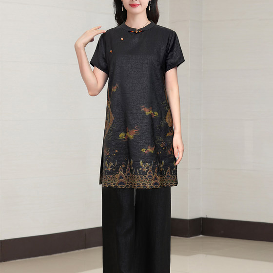 Mulberry silk new Chinese style new Chinese short-sleeved women's top summer thin light luxury high-end summer huge and beautiful women's clothing
Mulberry silk new Chinese style new Chinese short-sleeved women's top summer thin light luxury high-end summer huge and beautiful women's clothing