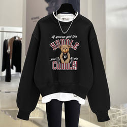 Loose round neck sweatshirt letter top Loose round neck sweatshirt letter top