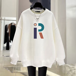 Pullover color block sweatshirt with lettering smiley round neck Pullover color block sweatshirt with lettering smiley round neck