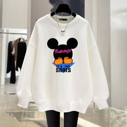 Loose mid-length letter round neck sweatshirt Loose mid-length letter round neck sweatshirt