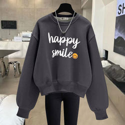 round neck sweatshirt lettered loose pullover round neck sweatshirt lettered loose pullover