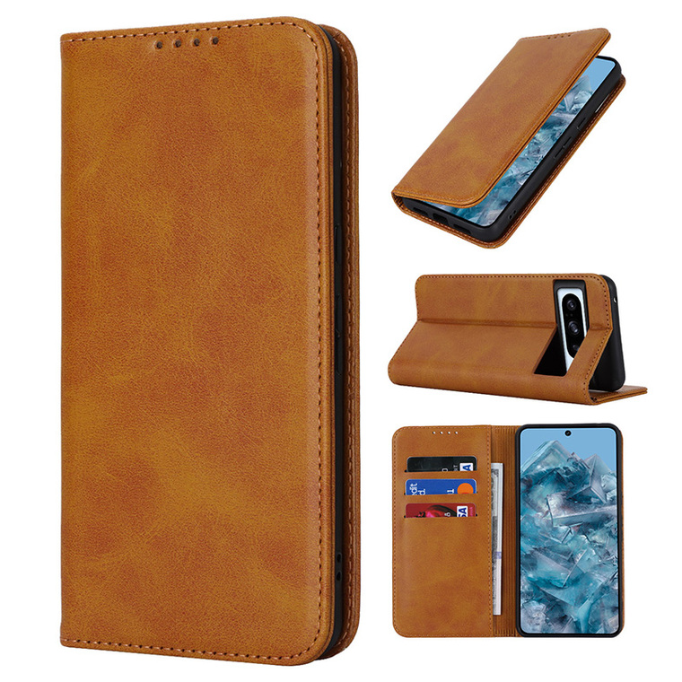 8, 8 Pro Leather Magnetic Wallets Folio Flip Synthetic Leather Card Holder Wallets Business Kickstand Folding Stand Google
