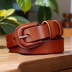Belt, first-layer cowhide, anti-metal allergy, simple Belt, first-layer cowhide, anti-metal allergy, simple