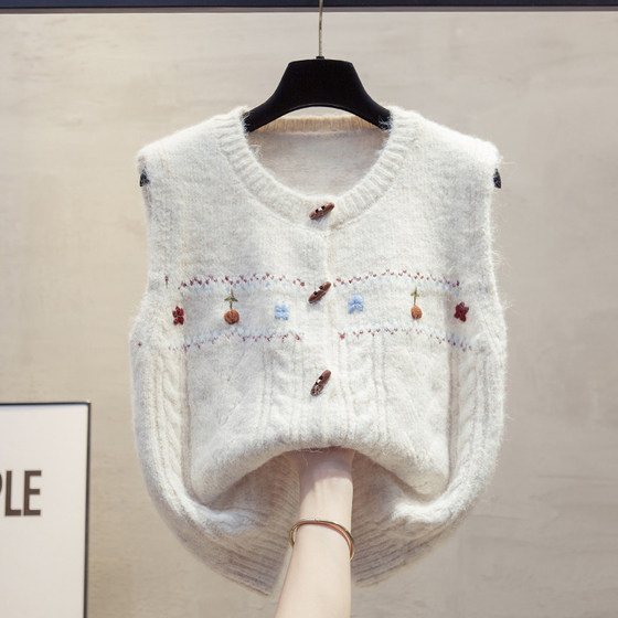 Handmade embroidered cardigan round neck knitted vest vest vest women 2025 autumn and winter new style outer wear horse clip sweater vest trendy
Handmade embroidered cardigan round neck knitted vest vest vest women 2025 autumn and winter new style outer wear horse clip sweater vest trendy