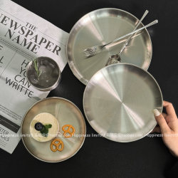 ins High-Quality Dessert Stainless Steel Plate Korean-Style Cake Plate Snack Plate Dinner Plate Bone Plate Toast Plate Fruit Plate ins High-Quality Dessert Stainless Steel Plate Korean-Style Cake Plate Snack Plate Dinner Plate Bone Plate Toast Plate Fruit Plate