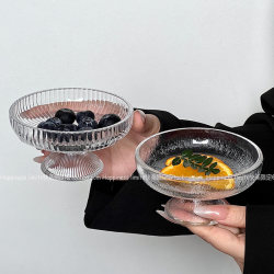 High-Quality Fruit Plate, Small and Exquisite Glacier Glass Tall Plate, Candy and Snack Plate, Fruit Plate, Dessert Plate for Home Use High-Quality Fruit Plate, Small and Exquisite Glacier Glass Tall Plate, Candy and Snack Plate, Fruit Plate, Dessert Plate for Home Use