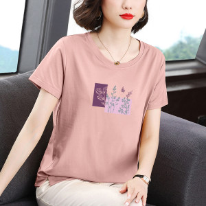 Pure cotton short-sleeved T-shirt for women 2025 new temperament and age-reducing middle-aged mothers summer thin top loose and thin 
Pure cotton short-sleeved T-shirt for women 2025 new temperament and age-reducing middle-aged mothers summer thin top loose and thin