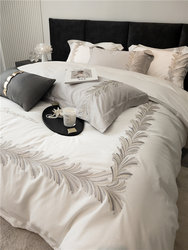 Light Luxury and High-End Feel 140-Count Long-Staple Cotton Four-Piece Set, Pure Cotton Embroidered Duvet Cover, Suitable for All Seasons, Bedding for Sleeping Naked Light Luxury and High-End Feel 140-Count Long-Staple Cotton Four-Piece Set, Pure Cotton Embroidered Duvet Cover, Suitable for All Seasons, Bedding for Sleeping Naked