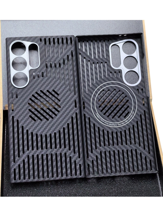 S24, S24 Plus, S24 Ultra Rimless Borderless Frame Lightweight Magnetic Hollow Heatsink Heat Dissipation Carbon Fiber Samsung