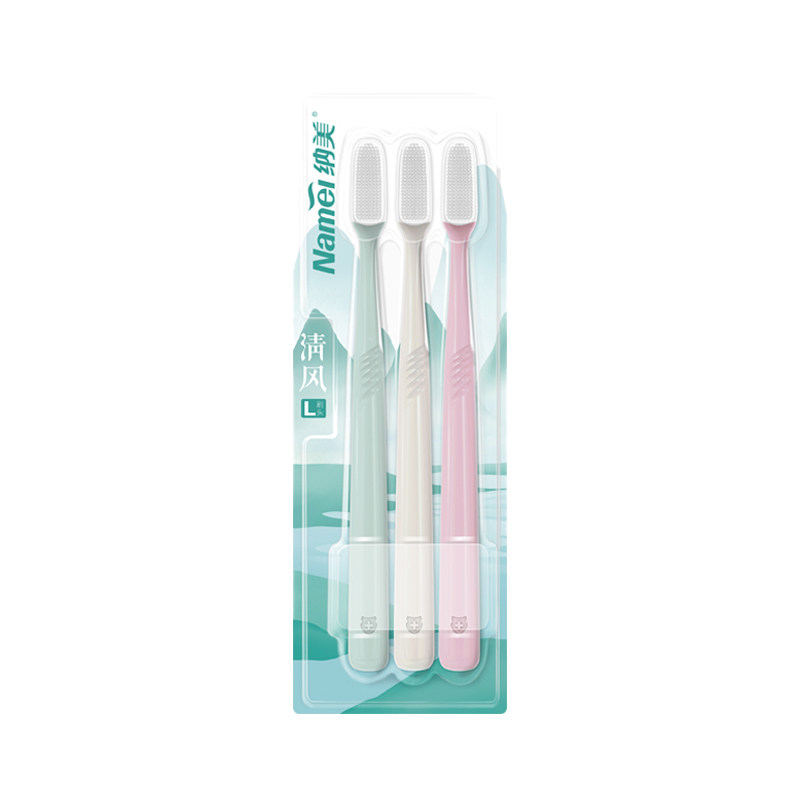 (2회3회) 나오미 나노소프트 실리콘 칫솔 칭펑 D1911 성인용 칫솔 L 칫솔모 패밀리팩-