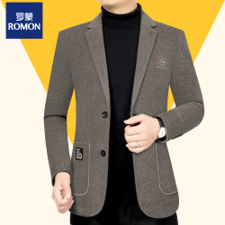 Romon Men's Casual Suit 2025 Autumn and Winter New Thickened Woolen Coat Short Style Middle-Aged Business Suit Romon Men's Casual Suit 2025 Autumn and Winter New Thickened Woolen Coat Short Style Middle-Aged Business Suit