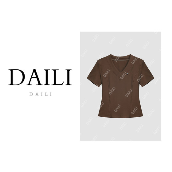 Deli's new fashionable V-neck pull-out versatile casual short-sleeved T-shirt for women DL2505049
Deli's new fashionable V-neck pull-out versatile casual short-sleeved T-shirt for women DL2505049