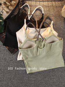 Sports underwear female shock anti -shock gathers gathered back to high -strength yoga wen bra running fitness vest
 Sports underwear female shock anti -shock gathers gathered back to high -strength yoga wen bra running fitness vest