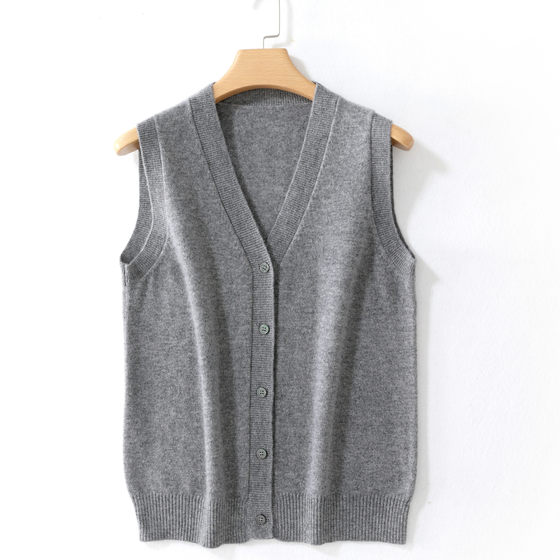 King of hard products~ 2021 autumn and winter new V-neck cashmere vest cardigan for women's large size wool sweater hive King of hard products~ 2021 autumn and winter new V-neck cashmere vest cardigan for women's large size wool sweater hive