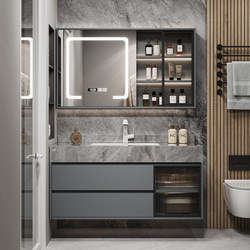 Bathroom Cabinet Set with Seamless Ceramic Integrated Basin, Light Luxury and Simple Design for Bathroom and Toilet Bathroom Cabinet Set with Seamless Ceramic Integrated Basin, Light Luxury and Simple Design for Bathroom and Toilet