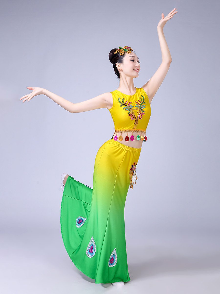 Lotus Fragrance Art Dream Dai Dance Costume Women's Peacock
