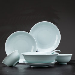 Dishes and Bowls Set 2025 New Model High Aesthetic Value Household Underglaze Color Jingdezhen High White Porcelain Tableware Bowls and Plates for Moving into a New Home Dishes and Bowls Set 2025 New Model High Aesthetic Value Household Underglaze Color Jingdezhen High White Porcelain Tableware Bowls and Plates for Moving into a New Home