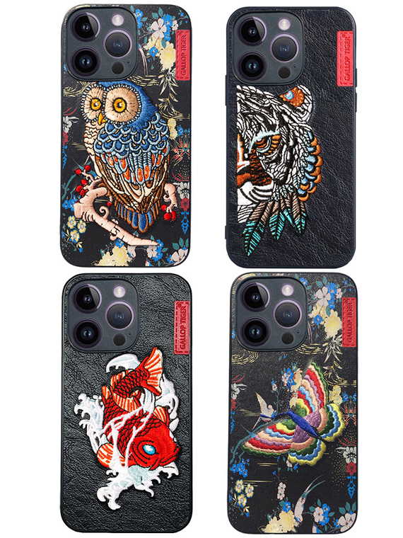 Trippy 3D Owl Embroidered 15, 14, 13, 12, 11 iPhone Case