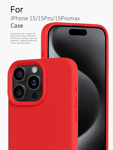 Seepoo Rubber Aqua Anti Slip Business Minimal 15, 15 Plus, 15 Pro, 15 Pro Max iPhone Case