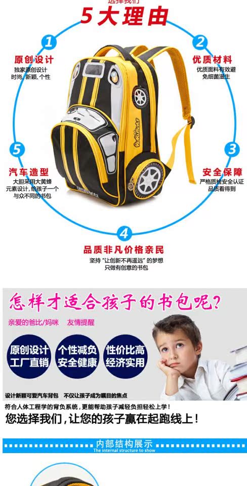 酷酷星变形金刚大黄蜂儿童小学生1 3 6年级男童书包汽车减负背包高清图片