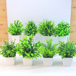 Simulated Green Plant Potted Ornaments for Living Room, Dining Table, Bedroom, Plastic Fake Flower Set, Decorative Ornaments, Small Bonsai Simulated Green Plant Potted Ornaments for Living Room, Dining Table, Bedroom, Plastic Fake Flower Set, Decorative Ornaments, Small Bonsai