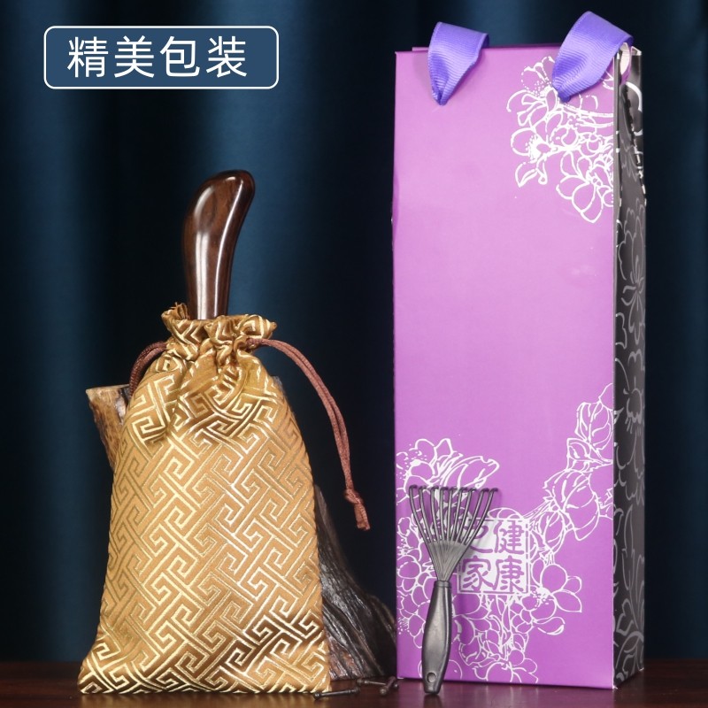 GUXUAN 에어쿠션 빗, 에어백 마사지 빗, 정전기 방지 천연 흑단향 빗, 탈모 여성을 위한 가정용 빗, 곱슬머리, 직모 -