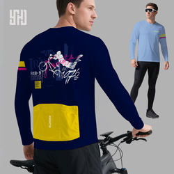 Plus-Size Commuting Cycling T-Shirt for Men and Women, Casual Long-Sleeve Cycling Jersey, Spring and Autumn Quick-Drying with Back Pocket, Mountain Downhill Plus-Size Commuting Cycling T-Shirt for Men and Women, Casual Long-Sleeve Cycling Jersey, Spring and Autumn Quick-Drying with Back Pocket, Mountain Downhill