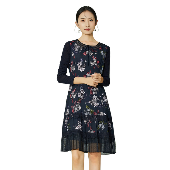 Geddy's autumn counter new fashionable printed mesh lace waist-closing and slimming A-line dress 3B36L2179
Geddy's autumn counter new fashionable printed mesh lace waist-closing and slimming A-line dress 3B36L2179