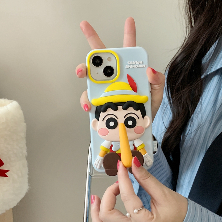 Pinochio Funny Unique Funny 3D Cartoon Creative Soft Cute Girls 15, 14, 13, 12, 11 iPhone Case