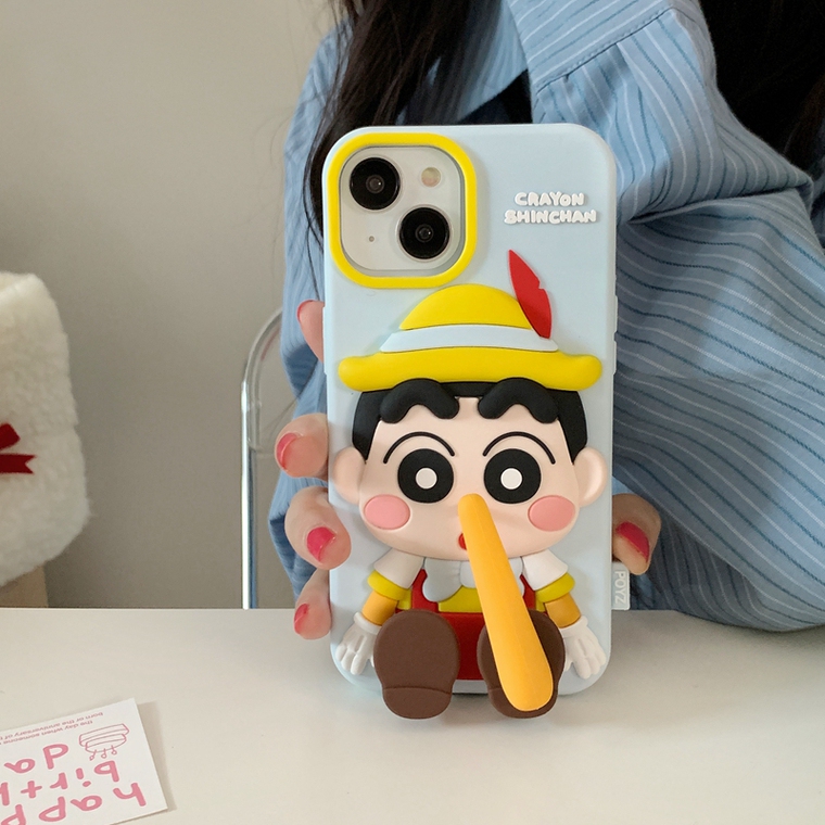 Pinochio Funny Unique Funny 3D Cartoon Creative Soft Cute Girls 15, 14, 13, 12, 11 iPhone Case