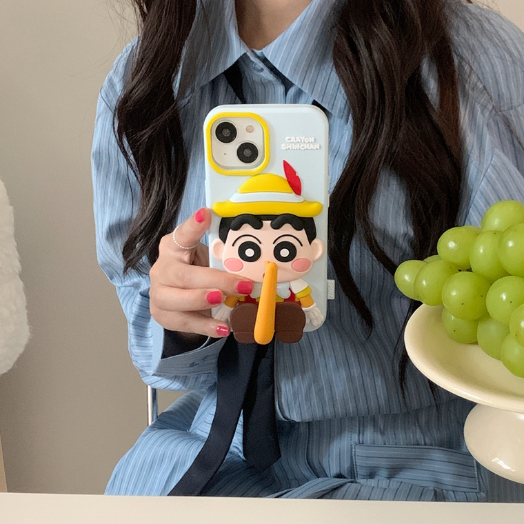 Pinochio Funny Unique Funny 3D Cartoon Creative Soft Cute Girls 15, 14, 13, 12, 11 iPhone Case