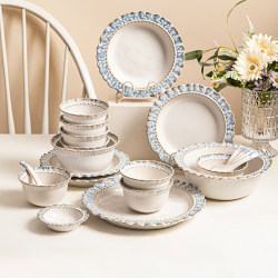 Sisin Shixin Underglaze Color Bowl and Plate Set, Household Tableware Set, Ceramic Blue, High Temperature, Housewarming, Wedding Gift Sisin Shixin Underglaze Color Bowl and Plate Set, Household Tableware Set, Ceramic Blue, High Temperature, Housewarming, Wedding Gift