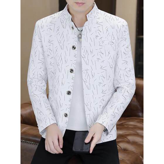 2025 new men's printed jacket men's Korean style slim-fit stand collar Zhongshan casual small suit thin jacket young
2025 new men's printed jacket men's Korean style slim-fit stand collar Zhongshan casual small suit thin jacket young