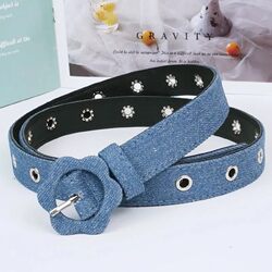 2025 Durable Thick Denim Full-Hole Thin Belt for Female Students, Decorative Belt for Skirts and Casual Pants, Trendy Belt 2025 Durable Thick Denim Full-Hole Thin Belt for Female Students, Decorative Belt for Skirts and Casual Pants, Trendy Belt