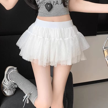 White cake skirt skirt women's summer ballet tulle skirt puffy skirt pure sexy hot low waist miniskirt White cake skirt skirt women's summer ballet tulle skirt puffy skirt pure sexy hot low waist miniskirt
