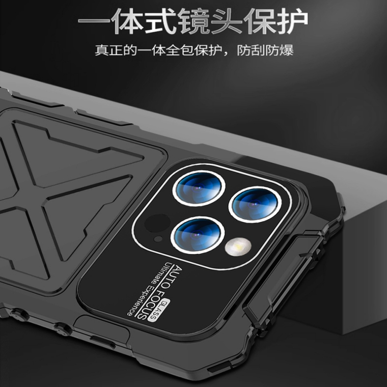 RJUST 3 Layer Tough Shockproof Drop Resistant Metal Airbag 4 Corner 360 Full Protection Heavy Duty 15, 15 Plus, 15 Pro, 15