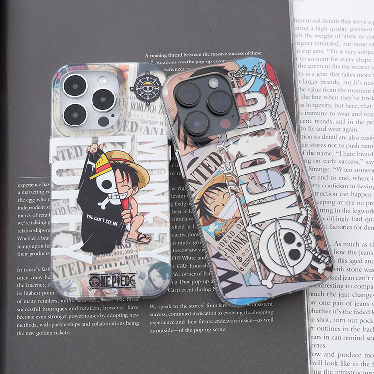 One Piece Luffy Wanted Poster Black White Red iPhone Case