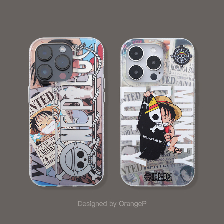 One Piece Luffy Wanted Poster Black White Red iPhone Case