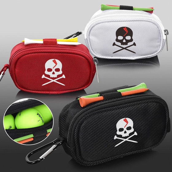 Golf bag mini small ball bag Korean polyester skull storage bag accessories bag pocket bag can be packed 5 balls Golf bag mini small ball bag Korean polyester skull storage bag accessories bag pocket bag can be packed 5 balls