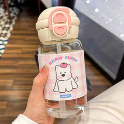 Summer Glass Water Cup Girls Cup Set Insulated Anti-Scalding and High Temperature Resistant Student Straw Cup 2025 New Double Drinking Cup Summer Glass Water Cup Girls Cup Set Insulated Anti-Scalding and High Temperature Resistant Student Straw Cup 2025 New Double Drinking Cup