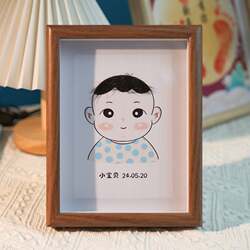 Baby wool photo frame souvenirs self-made collection and saving DIY newborn baby baby wool storage frame Baby wool photo frame souvenirs self-made collection and saving DIY newborn baby baby wool storage frame