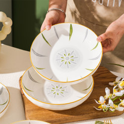 Underglaze Color Household Ceramic Dish Plate, Deep Plate with a High-End Feel, 2025 New Model Bowl and Plate Tableware, Fresh Plate and Dish Underglaze Color Household Ceramic Dish Plate, Deep Plate with a High-End Feel, 2025 New Model Bowl and Plate Tableware, Fresh Plate and Dish
