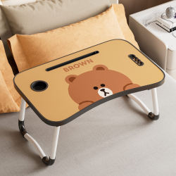 Line Brown Bear Officially Licensed Bedside Table Laptop Folding Computer Desk for Home Living Room Bedroom Balcony Bay Window Children's Reading Learning Eating Desk Lap Desk Line Brown Bear Officially Licensed Bedside Table Laptop Folding Computer Desk for Home Living Room Bedroom Balcony Bay Window Children's Reading Learning Eating Desk Lap Desk