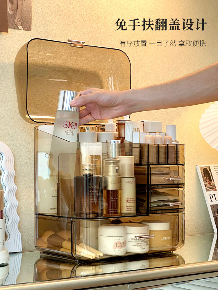 化粧品収納ケースデスクトップのアクリルドレッサーにリップスティック