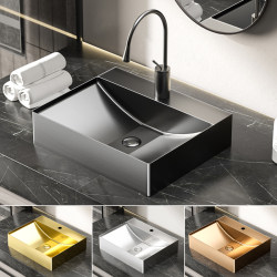 Light Luxury Black Stainless Steel Countertop Basin Hotel Ktv Bathroom Wash Basin Single Basin B&B Wash Basin Art Basin Light Luxury Black Stainless Steel Countertop Basin Hotel Ktv Bathroom Wash Basin Single Basin B&B Wash Basin Art Basin