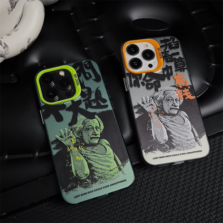 Salt Bae Einstein Funny Spoof Illustration 15, 14, 13, 12 iPhone Case