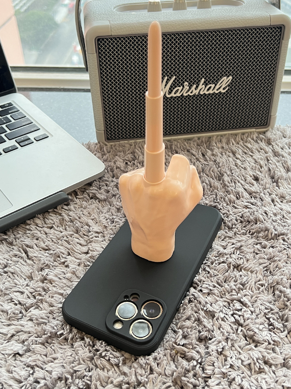 Big Middle Finger Funny Spoof Telescopic Stand 3D Niche Samsung Phone Case