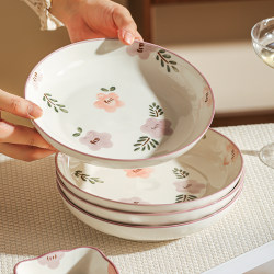 Ceramic Plates, Dish Plates for Home Use, 2025 New Model, Beautiful Dinner Plates with a High-End Feel, Underglaze Color Deep Plates, Round Plates, Dishware Ceramic Plates, Dish Plates for Home Use, 2025 New Model, Beautiful Dinner Plates with a High-End Feel, Underglaze Color Deep Plates, Round Plates, Dishware